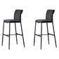 Contemporary Upholstered Counter Stool Low Back Bar Stool with Footrest Black 2 Piece Set Counter Stool(26"H) Clearhalo 'Bar Furniture' 'Bar Stools' 'bar_stools' 'furn' 'furn_bar_stools' 'Furniture' 'Kitchen & Dining Furniture' 6317961