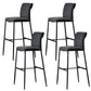 Contemporary Upholstered Counter Stool Low Back Bar Stool with Footrest Black 4 Piece Set Counter Stool(26"H) Clearhalo 'Bar Furniture' 'Bar Stools' 'bar_stools' 'furn' 'furn_bar_stools' 'Furniture' 'Kitchen & Dining Furniture' 6317962