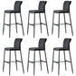 Contemporary Upholstered Counter Stool Low Back Bar Stool with Footrest Black 6 Piece Set Counter Stool(26"H) Clearhalo 'Bar Furniture' 'Bar Stools' 'bar_stools' 'furn' 'furn_bar_stools' 'Furniture' 'Kitchen & Dining Furniture' 6317965