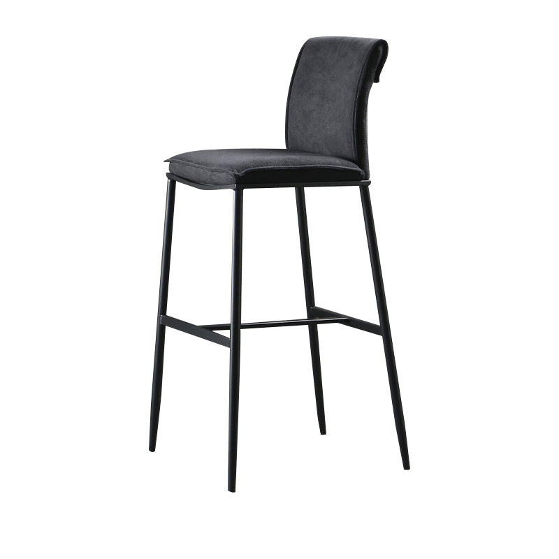 Contemporary Upholstered Counter Stool Low Back Bar Stool with Footrest Clearhalo 'Bar Furniture' 'Bar Stools' 'bar_stools' 'furn' 'furn_bar_stools' 'Furniture' 'Kitchen & Dining Furniture' 6317966