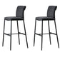 Contemporary Upholstered Counter Stool Low Back Bar Stool with Footrest Black 2 Piece Set Bar Stool(30"H) Clearhalo 'Bar Furniture' 'Bar Stools' 'bar_stools' 'furn' 'furn_bar_stools' 'Furniture' 'Kitchen & Dining Furniture' 6317970