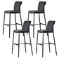 Contemporary Upholstered Counter Stool Low Back Bar Stool with Footrest Black 4 Piece Set Bar Stool(30"H) Clearhalo 'Bar Furniture' 'Bar Stools' 'bar_stools' 'furn' 'furn_bar_stools' 'Furniture' 'Kitchen & Dining Furniture' 6317971