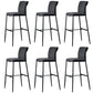 Contemporary Upholstered Counter Stool Low Back Bar Stool with Footrest Black 6 Piece Set Bar Stool(30"H) Clearhalo 'Bar Furniture' 'Bar Stools' 'bar_stools' 'furn' 'furn_bar_stools' 'Furniture' 'Kitchen & Dining Furniture' 6317974