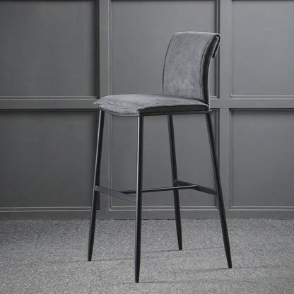 Contemporary Upholstered Counter Stool Low Back Bar Stool with Footrest Black 1 Piece Clearhalo 'Bar Furniture' 'Bar Stools' 'bar_stools' 'furn' 'furn_bar_stools' 'Furniture' 'Kitchen & Dining Furniture' 6317975