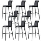 Contemporary Upholstered Counter Stool Low Back Bar Stool with Footrest Black 8 Piece Set Bar Stool(30"H) Clearhalo 'Bar Furniture' 'Bar Stools' 'bar_stools' 'furn' 'furn_bar_stools' 'Furniture' 'Kitchen & Dining Furniture' 6317976