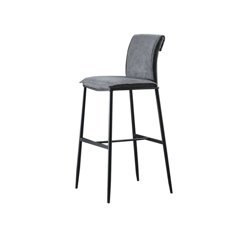 Contemporary Upholstered Counter Stool Low Back Bar Stool with Footrest Grey 1 Piece Counter Stool(26"H) Clearhalo 'Bar Furniture' 'Bar Stools' 'bar_stools' 'furn' 'furn_bar_stools' 'Furniture' 'Kitchen & Dining Furniture' 6317977