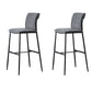 Contemporary Upholstered Counter Stool Low Back Bar Stool with Footrest Grey 2 Piece Set Counter Stool(26"H) Clearhalo 'Bar Furniture' 'Bar Stools' 'bar_stools' 'furn' 'furn_bar_stools' 'Furniture' 'Kitchen & Dining Furniture' 6317979