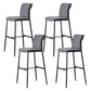 Contemporary Upholstered Counter Stool Low Back Bar Stool with Footrest Grey 4 Piece Set Counter Stool(26"H) Clearhalo 'Bar Furniture' 'Bar Stools' 'bar_stools' 'furn' 'furn_bar_stools' 'Furniture' 'Kitchen & Dining Furniture' 6317980