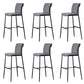 Contemporary Upholstered Counter Stool Low Back Bar Stool with Footrest Grey 6 Piece Set Counter Stool(26"H) Clearhalo 'Bar Furniture' 'Bar Stools' 'bar_stools' 'furn' 'furn_bar_stools' 'Furniture' 'Kitchen & Dining Furniture' 6317981