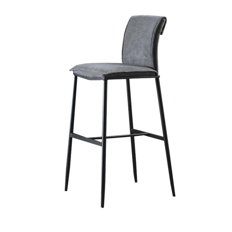 Contemporary Upholstered Counter Stool Low Back Bar Stool with Footrest Grey 1 Piece Bar Stool(30"H) Clearhalo 'Bar Furniture' 'Bar Stools' 'bar_stools' 'furn' 'furn_bar_stools' 'Furniture' 'Kitchen & Dining Furniture' 6317983