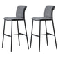 Contemporary Upholstered Counter Stool Low Back Bar Stool with Footrest Grey 2 Piece Set Bar Stool(30"H) Clearhalo 'Bar Furniture' 'Bar Stools' 'bar_stools' 'furn' 'furn_bar_stools' 'Furniture' 'Kitchen & Dining Furniture' 6317984