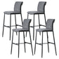 Contemporary Upholstered Counter Stool Low Back Bar Stool with Footrest Grey 4 Piece Set Bar Stool(30"H) Clearhalo 'Bar Furniture' 'Bar Stools' 'bar_stools' 'furn' 'furn_bar_stools' 'Furniture' 'Kitchen & Dining Furniture' 6317985