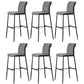 Contemporary Upholstered Counter Stool Low Back Bar Stool with Footrest Grey 6 Piece Set Bar Stool(30"H) Clearhalo 'Bar Furniture' 'Bar Stools' 'bar_stools' 'furn' 'furn_bar_stools' 'Furniture' 'Kitchen & Dining Furniture' 6317986
