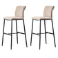 Contemporary Upholstered Counter Stool Low Back Bar Stool with Footrest Brown 2 Piece Set Counter Stool(26"H) Clearhalo 'Bar Furniture' 'Bar Stools' 'bar_stools' 'furn' 'furn_bar_stools' 'Furniture' 'Kitchen & Dining Furniture' 6317988