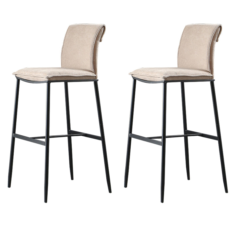 Contemporary Upholstered Counter Stool Low Back Bar Stool with Footrest Brown 2 Piece Set Counter Stool(26"H) Clearhalo 'Bar Furniture' 'Bar Stools' 'bar_stools' 'furn' 'furn_bar_stools' 'Furniture' 'Kitchen & Dining Furniture' 6317988