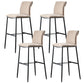 Contemporary Upholstered Counter Stool Low Back Bar Stool with Footrest Brown 4 Piece Set Counter Stool(26"H) Clearhalo 'Bar Furniture' 'Bar Stools' 'bar_stools' 'furn' 'furn_bar_stools' 'Furniture' 'Kitchen & Dining Furniture' 6317989