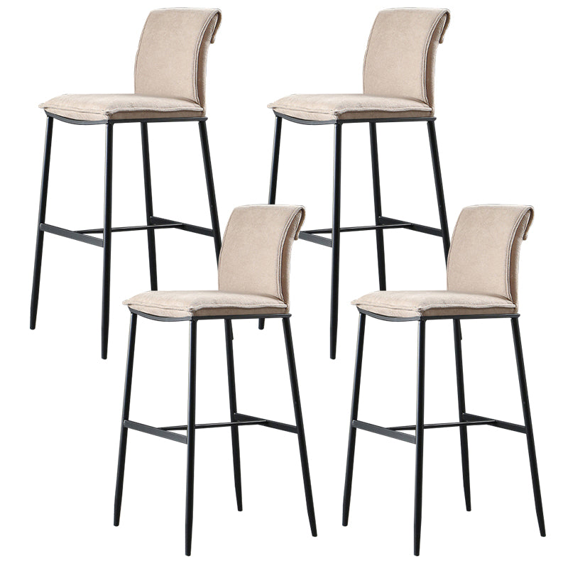 Contemporary Upholstered Counter Stool Low Back Bar Stool with Footrest Brown 4 Piece Set Counter Stool(26"H) Clearhalo 'Bar Furniture' 'Bar Stools' 'bar_stools' 'furn' 'furn_bar_stools' 'Furniture' 'Kitchen & Dining Furniture' 6317989