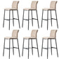 Contemporary Upholstered Counter Stool Low Back Bar Stool with Footrest Brown 6 Piece Set Counter Stool(26"H) Clearhalo 'Bar Furniture' 'Bar Stools' 'bar_stools' 'furn' 'furn_bar_stools' 'Furniture' 'Kitchen & Dining Furniture' 6317990