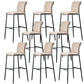 Contemporary Upholstered Counter Stool Low Back Bar Stool with Footrest Brown 8 Piece Set Counter Stool(26"H) Clearhalo 'Bar Furniture' 'Bar Stools' 'bar_stools' 'furn' 'furn_bar_stools' 'Furniture' 'Kitchen & Dining Furniture' 6317991