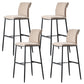 Contemporary Upholstered Counter Stool Low Back Bar Stool with Footrest Brown 4 Piece Set Bar Stool(30"H) Clearhalo 'Bar Furniture' 'Bar Stools' 'bar_stools' 'furn' 'furn_bar_stools' 'Furniture' 'Kitchen & Dining Furniture' 6317993