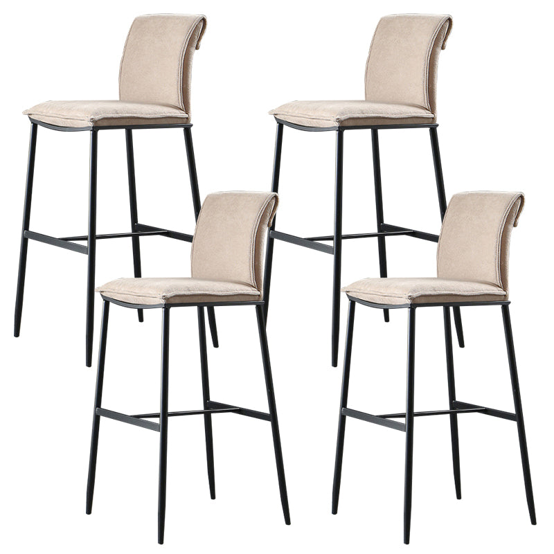 Contemporary Upholstered Counter Stool Low Back Bar Stool with Footrest Brown 4 Piece Set Bar Stool(30"H) Clearhalo 'Bar Furniture' 'Bar Stools' 'bar_stools' 'furn' 'furn_bar_stools' 'Furniture' 'Kitchen & Dining Furniture' 6317993