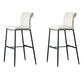 Contemporary Upholstered Counter Stool Low Back Bar Stool with Footrest Off-White 2 Piece Set Counter Stool(26"H) Clearhalo 'Bar Furniture' 'Bar Stools' 'bar_stools' 'furn' 'furn_bar_stools' 'Furniture' 'Kitchen & Dining Furniture' 6317996