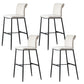 Contemporary Upholstered Counter Stool Low Back Bar Stool with Footrest Off-White 4 Piece Set Counter Stool(26"H) Clearhalo 'Bar Furniture' 'Bar Stools' 'bar_stools' 'furn' 'furn_bar_stools' 'Furniture' 'Kitchen & Dining Furniture' 6317997