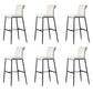 Contemporary Upholstered Counter Stool Low Back Bar Stool with Footrest Off-White 6 Piece Set Counter Stool(26"H) Clearhalo 'Bar Furniture' 'Bar Stools' 'bar_stools' 'furn' 'furn_bar_stools' 'Furniture' 'Kitchen & Dining Furniture' 6317998
