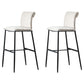 Contemporary Upholstered Counter Stool Low Back Bar Stool with Footrest Off-White 2 Piece Set Bar Stool(30"H) Clearhalo 'Bar Furniture' 'Bar Stools' 'bar_stools' 'furn' 'furn_bar_stools' 'Furniture' 'Kitchen & Dining Furniture' 6318000