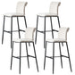 Contemporary Upholstered Counter Stool Low Back Bar Stool with Footrest Off-White 4 Piece Set Bar Stool(30"H) Clearhalo 'Bar Furniture' 'Bar Stools' 'bar_stools' 'furn' 'furn_bar_stools' 'Furniture' 'Kitchen & Dining Furniture' 6318001