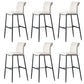 Contemporary Upholstered Counter Stool Low Back Bar Stool with Footrest Off-White 6 Piece Set Bar Stool(30"H) Clearhalo 'Bar Furniture' 'Bar Stools' 'bar_stools' 'furn' 'furn_bar_stools' 'Furniture' 'Kitchen & Dining Furniture' 6318002
