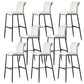 Contemporary Upholstered Counter Stool Low Back Bar Stool with Footrest Off-White 8 Piece Set Bar Stool(30"H) Clearhalo 'Bar Furniture' 'Bar Stools' 'bar_stools' 'furn' 'furn_bar_stools' 'Furniture' 'Kitchen & Dining Furniture' 6318003