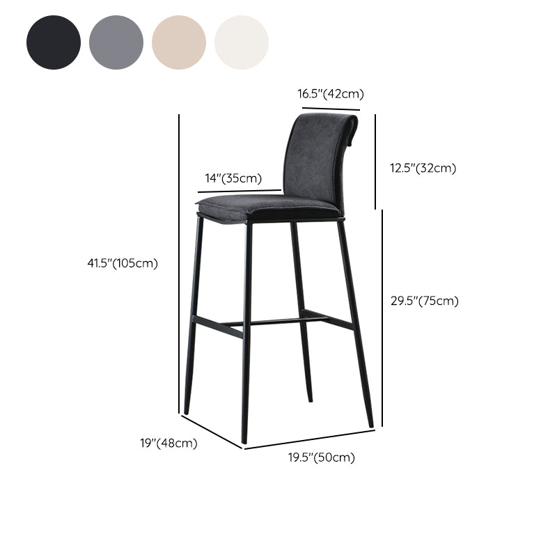 Contemporary Upholstered Counter Stool Low Back Bar Stool with Footrest Clearhalo 'Bar Furniture' 'Bar Stools' 'bar_stools' 'furn' 'furn_bar_stools' 'Furniture' 'Kitchen & Dining Furniture' 6318005