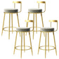 Modern Style Linen Counter Stool Round Low Back Bar Stool with Footrest Grey 4 Piece Set Bar Stool(30"H) Clearhalo 'Bar Furniture' 'Bar Stools' 'bar_stools' 'furn' 'furn_bar_stools' 'Furniture' 'Kitchen & Dining Furniture' 6318046