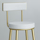 Modern Style Linen Counter Stool Round Low Back Bar Stool with Footrest Clearhalo 'Bar Furniture' 'Bar Stools' 'bar_stools' 'furn' 'furn_bar_stools' 'Furniture' 'Kitchen & Dining Furniture' 6318047