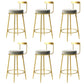 Modern Style Linen Counter Stool Round Low Back Bar Stool with Footrest Grey 6 Piece Set Bar Stool(30"H) Clearhalo 'Bar Furniture' 'Bar Stools' 'bar_stools' 'furn' 'furn_bar_stools' 'Furniture' 'Kitchen & Dining Furniture' 6318048