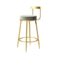 Modern Style Linen Counter Stool Round Low Back Bar Stool with Footrest Clearhalo 'Bar Furniture' 'Bar Stools' 'bar_stools' 'furn' 'furn_bar_stools' 'Furniture' 'Kitchen & Dining Furniture' 6318049