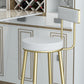 Modern Style Linen Counter Stool Round Low Back Bar Stool with Footrest Clearhalo 'Bar Furniture' 'Bar Stools' 'bar_stools' 'furn' 'furn_bar_stools' 'Furniture' 'Kitchen & Dining Furniture' 6318054