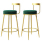 Modern Style Linen Counter Stool Round Low Back Bar Stool with Footrest Green 2 Piece Set Bar Stool(30"H) Clearhalo 'Bar Furniture' 'Bar Stools' 'bar_stools' 'furn' 'furn_bar_stools' 'Furniture' 'Kitchen & Dining Furniture' 6318059