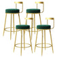 Modern Style Linen Counter Stool Round Low Back Bar Stool with Footrest Green 4 Piece Set Bar Stool(30"H) Clearhalo 'Bar Furniture' 'Bar Stools' 'bar_stools' 'furn' 'furn_bar_stools' 'Furniture' 'Kitchen & Dining Furniture' 6318060