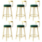 Modern Style Linen Counter Stool Round Low Back Bar Stool with Footrest Green 6 Piece Set Bar Stool(30"H) Clearhalo 'Bar Furniture' 'Bar Stools' 'bar_stools' 'furn' 'furn_bar_stools' 'Furniture' 'Kitchen & Dining Furniture' 6318061