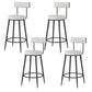 Modern Style Linen Counter Stool Round Low Back Bar Stool with Footrest Black-Gray 4 Piece Set Counter Stool(26"H) Clearhalo 'Bar Furniture' 'Bar Stools' 'bar_stools' 'furn' 'furn_bar_stools' 'Furniture' 'Kitchen & Dining Furniture' 6318065