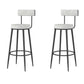 Modern Style Linen Counter Stool Round Low Back Bar Stool with Footrest Black-Gray 2 Piece Set Bar Stool(30"H) Clearhalo 'Bar Furniture' 'Bar Stools' 'bar_stools' 'furn' 'furn_bar_stools' 'Furniture' 'Kitchen & Dining Furniture' 6318069