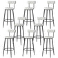 Modern Style Linen Counter Stool Round Low Back Bar Stool with Footrest Black-Gray 8 Piece Set Bar Stool(30"H) Clearhalo 'Bar Furniture' 'Bar Stools' 'bar_stools' 'furn' 'furn_bar_stools' 'Furniture' 'Kitchen & Dining Furniture' 6318072