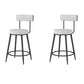 Modern Style Linen Counter Stool Round Low Back Bar Stool with Footrest Black-Gray 2 Piece Set Short Stool(22"H) Clearhalo 'Bar Furniture' 'Bar Stools' 'bar_stools' 'furn' 'furn_bar_stools' 'Furniture' 'Kitchen & Dining Furniture' 6318074