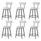 Modern Style Linen Counter Stool Round Low Back Bar Stool with Footrest Black-Gray 6 Piece Set Short Stool(22"H) Clearhalo 'Bar Furniture' 'Bar Stools' 'bar_stools' 'furn' 'furn_bar_stools' 'Furniture' 'Kitchen & Dining Furniture' 6318076