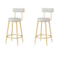 Modern Style Linen Counter Stool Round Low Back Bar Stool with Footrest Gray-Gold 2 Piece Set Counter Stool(26"H) Clearhalo 'Bar Furniture' 'Bar Stools' 'bar_stools' 'furn' 'furn_bar_stools' 'Furniture' 'Kitchen & Dining Furniture' 6318079