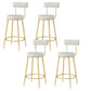 Modern Style Linen Counter Stool Round Low Back Bar Stool with Footrest Gray-Gold 4 Piece Set Counter Stool(26"H) Clearhalo 'Bar Furniture' 'Bar Stools' 'bar_stools' 'furn' 'furn_bar_stools' 'Furniture' 'Kitchen & Dining Furniture' 6318080