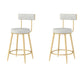 Modern Style Linen Counter Stool Round Low Back Bar Stool with Footrest Gray-Gold 2 Piece Set Short Stool(22"H) Clearhalo 'Bar Furniture' 'Bar Stools' 'bar_stools' 'furn' 'furn_bar_stools' 'Furniture' 'Kitchen & Dining Furniture' 6318089