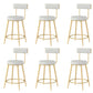 Modern Style Linen Counter Stool Round Low Back Bar Stool with Footrest Gray-Gold 6 Piece Set Short Stool(22"H) Clearhalo 'Bar Furniture' 'Bar Stools' 'bar_stools' 'furn' 'furn_bar_stools' 'Furniture' 'Kitchen & Dining Furniture' 6318091